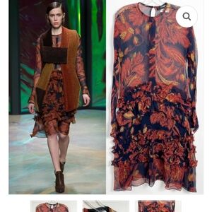 Thakoon Autumn Leaf Long Sleeve Dress